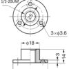 4 Stück runde Anschraubplatte mit 1/2-20UNF Gewinde, Befestigungsplatte, aus massiver Zinklegierung, 35 mm (1,4″), AD-559U1/2. Montageplatte, für Möbelfüße, Möbelrollen, Maschinenfüße, Schrankbeine, Sofafüße und viel mehr, von Sugatsune / LAMP® (Japan) – Bild 2