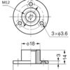 4 Stück runde Anschraubplatte mit M12 Gewinde, Befestigungsplatte, aus massiver Zinklegierung (ZDC), 35 mm (1,4″), AD-559M12. Montageplatte, für Möbelfüße, Möbelrollen, Maschinenfüße, Schrankbeine, Sofafüße und viel mehr, von Sugatsune / LAMP® (Japan) – Bild 2