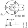 4 Stück runde Anschraubplatte mit M8 Gewinde, Befestigungsplatte, aus massiver Zinklegierung, 25 mm (1″), AD-555-25-M8. Montageplatte, für Möbelfüße, Möbelrollen, Maschinenfüße, Schrankbeine, Sofafüße und viel mehr, von Sugatsune / LAMP® (Japan) – Bild 2