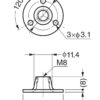 4 Stück runde Anschraubplatte mit M8 Gewinde, Befestigungsplatte, aus robustem Stahl, 25 mm (1″), AP5-M8. Montageplatte, für Möbelfüße, Möbelrollen, Maschinenfüße, Schrankbeine, Sofafüße und viel mehr, von Sugatsune / LAMP® (Japan) – Bild 2