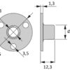 4 Stück runde Montageplatte mit M8 Gewinde, Befestigungsplatte, aus robustem Stahl, Oberfläche: verzinkt, 25 mm (1″), 5044705. Anschraubplatte, für Möbelfüße, Möbelrollen, Schrankbeine, Sofafüße, Gerätefüße, Maschinenfüße und viel mehr, von EMUCA – Bild 2