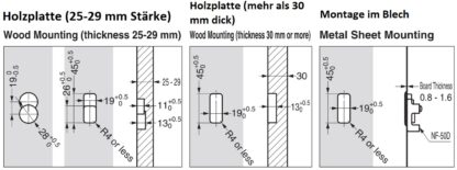 Hochwertiger runder Federklapphaken zum Einlassen, Oberfläche: schwarz, satiniert matt, 52 mm (2,1″), NF-R52-BL. Runder Klapphaken mit Schließautomatik, für Tinyhouse, Wohnmobil, Caravan, Yacht, Zug, Bus und viel mehr, von Sugatsune / LAMP® (Japan) – Bild 4