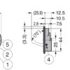 Hochwertiger runder Federklapphaken zum Einlassen, Oberfläche: verchromt, 52 mm (2,1″), NF-R52-CR. Runder Klapphaken mit Schließautomatik, für Tinyhouse, Wohnmobil, Caravan, Yacht, Zug, Bus und viel mehr, von Sugatsune / LAMP® (Japan) – Bild 3