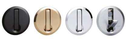 Hochwertiger runder Federklapphaken zum Einlassen, Oberfläche: verchromt, 64 mm (2,6″), NF-R64-CR. Runder Klapphaken mit Schließautomatik, für Tinyhouse, Wohnmobil, Caravan, Yacht, Zug, Flugzeug, Bus und viel mehr, von Sugatsune / LAMP® (Japan) – Bild 5