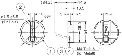 Hochwertiger runder Federklapphaken zum Einlassen, Oberfläche: verchromt, 64 mm (2,6″), NF-R64-CR. Runder Klapphaken mit Schließautomatik, für Tinyhouse, Wohnmobil, Caravan, Yacht, Zug, Flugzeug, Bus und viel mehr, von Sugatsune / LAMP® (Japan) – Bild 3