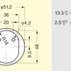 Runder Klappgriff aus Messing, Oberfläche: Weißbronze, satiniert matt, 51,2 mm (2,1″) 580-WB. Ringgriff 580-WB für Wohnmobil, Boot, Revisionsklappe, Revisionstür, von Sugatsune / LAMP® (Japan) – Bild 4