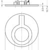 Runder Klappgriff aus Messing, Oberfläche: Weißbronze, satiniert matt, 51,2 mm (2,1″) 580-WB. Ringgriff 580-WB für Wohnmobil, Boot, Revisionsklappe, Revisionstür, von Sugatsune / LAMP® (Japan) – Bild 3