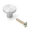 Runder Möbelknopfgriff aus Aluminiumlegierung, Oberfläche: Edelstahl Look, 25 mm (1″) EXSEL25. Griffknopf aus Aluminiumlegierung für Schublade, Möbeltür, Küchenschrank, Büroschrank und viel mehr, von Sugatsune / LAMP® (Japan)