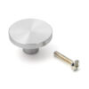Runder Möbelknopfgriff aus Aluminiumlegierung, Oberfläche: Edelstahl Look, 35 mm (1,4″) EXSEL35. Griffknopf aus Aluminiumlegierung für Schublade, Möbeltür, Küchenschrank, Büroschrank und viel mehr, von Sugatsune / LAMP® (Japan)