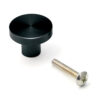 Runder Möbelknopfgriff aus Aluminiumlegierung, Oberfläche: schwarz, 25 mm (1″) EXSEL25BL. Griffknopf aus Aluminiumlegierung für Schublade, Möbeltür, Küchenschrank, Büroschrank und viel mehr, von Sugatsune / LAMP® (Japan)