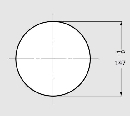 Hochwertiger runder Mülldurchwurf, aus rostfreiem Edelstahl, Oberfläche: glänzend poliert, 170 mm (6,7″), Ausführung: flach, AN-LH015-MR. Edelstahlmülldurchwurf, für Systemgastronomie, Ladenbau, Catering und viel mehr, von Sugatsune / LAMP® (Japan) – Bild 3