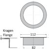 Hochwertiger runder Mülldurchwurf, aus rostfreiem Edelstahl, Oberfläche: satiniert matt, 112 mm (4,5″), AN-DH008-HL (AN-DH001-HL). Edelstahlmülldurchwurf, für Systemgastronomie, Ladenbau, Kosmetikstudio und viel mehr, von Sugatsune / LAMP® (Japan) – Bild 2