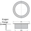 Hochwertiger runder Mülldurchwurf, aus rostfreiem Edelstahl, Oberfläche: satiniert matt, 136 mm (5,4″), AN-DH011-HL. Edelstahlmülldurchwurf, für Systemgastronomie, Ladenbau, Kosmetikstudio und viel mehr, von Sugatsune / LAMP® (Japan) – Bild 2