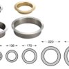 Hochwertiger runder Mülldurchwurf, aus rostfreiem Edelstahl, Oberfläche: satiniert matt, 300 mm (11,9″), AN-DH028-HL. Edelstahlmülldurchwurf, für Systemgastronomie, Ladenbau, Catering, Medizinbereich und viel mehr, von Sugatsune / LAMP® (Japan) – Bild 4