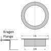 Hochwertiger runder Mülldurchwurf, aus rostfreiem Edelstahl, Oberfläche: vergoldet 24K, 136 mm (5,4″), Ausführung: flach, AN-LH011-GP. Edelstahlmülldurchwurf, für Systemgastronomie, Ladenbau, Catering und viel mehr, von Sugatsune / LAMP® (Japan) – Bild 2