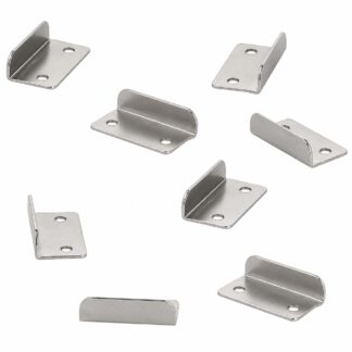 8 Stück hochwertiger Schließwinkel, aus Stahl, Oberfläche: vernickelt, 30 mm (1-3/16″), 14.01.064-1. Robustes Schließblech für Möbelschloss, Schrankschloss, Aufschraubschloss, Schranktür und vieles mehr, von SISO Denmark