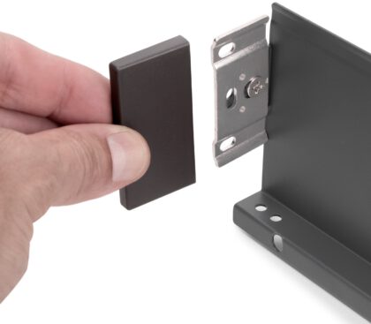 Schubkasten Set, mit extra dünnen Zargen, Höhe: 88 mm, 3275335, Schubladentiefe: 440 mm, von EMUCA, anthrazitgrau, Ausführung: Vollauszug mit Soft-Close. In die Schubladenseiten integrierte Frontbefestigung mit Abdeckung