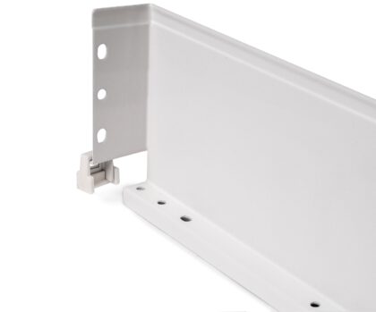 Schubkasten Set, mit extra dünnen Zargen, Höhe: 88 mm, 3275212, Schubladentiefe: 390 mm, von EMUCA, weiß, Ausführung: Vollauszug mit Soft-Close. In die Schubkastenseiten integrierte Rückwandhalterung