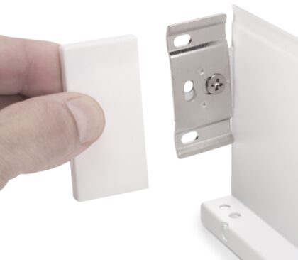 Schubkasten Set, mit extra dünnen Zargen, Höhe: 88 mm, 3275312, Schubladentiefe: 440 mm, von EMUCA, weiß, Ausführung: Vollauszug mit Soft-Close. In die Schubladenzargen integrierte Frontbefestigung mit Abdeckung