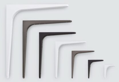 2 Stück hochwertiger Schwerlastmontagewinkel, Tragkraft: 130 kg (287 lbs), Oberfläche: Umbra, 378 mm (14,9″), BTK-380UM. Schwerlastregalwinkel für Tablar, Trennwand, Regal, Eckverbindung und viel mehr, von Sugatsune / LAMP® (Japan) – Bild 5