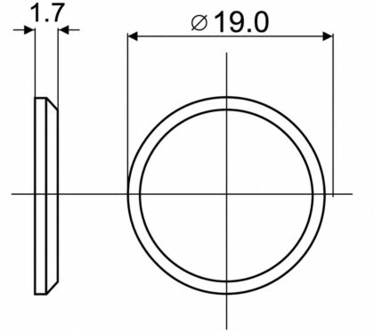 Selbstklebende Gegenplatte, 22.01.118, Durchmesser: ⌀19 mm, von SISO, vernickelt, Ausführung: rund. Technische Zeichnung