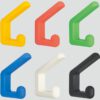 Hochwertiger Silikonhaken für Wandmontage, aus massivem rostfreiem Edelstahl, Oberfläche: schwarz, Ausführung: mit zwei Hakenspitzen, PXB-GR05-211-BL. Gummihaken für Kindergarten, Schule und viel mehr, von Sugatsune / LAMP® (Japan) – Bild 5
