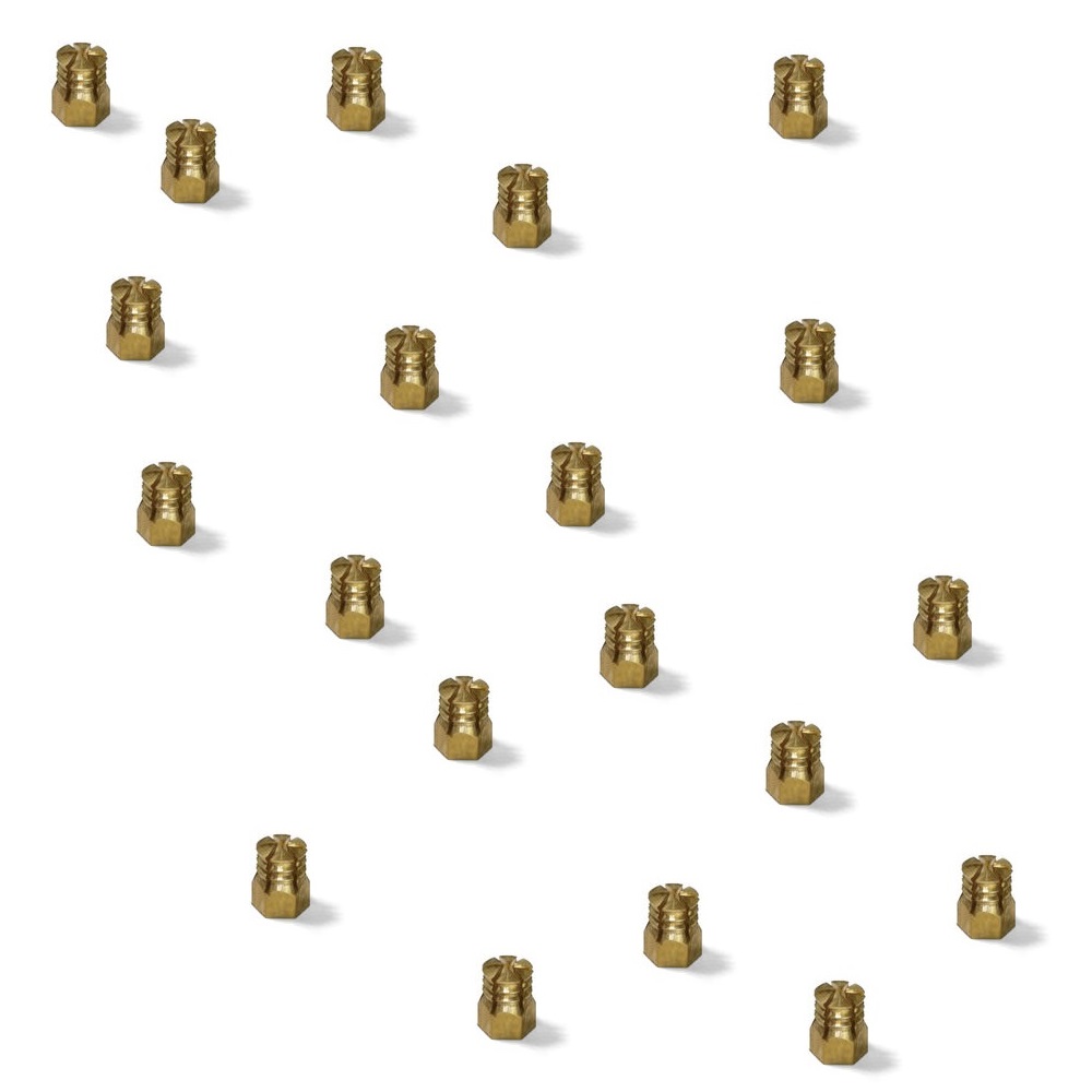 20 Stück hochwertige Spreizmuffe mit Innengewinde M4 für Holz, aus Messing, 7,5 mm (19/64″), 9003402. Praktischer Spreiz-Gewindeeinsatz für Holzteile, Möbelverbindungen und viel mehr, von EMUCA