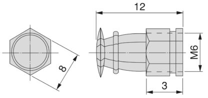 20 Stück hochwertige Spreizmuffe mit Innengewinde M6 für Holz, aus Messing, 12 mm (15/32″), 8008202. Praktischer Spreiz-Gewindeeinsatz für Holzteile, Möbelverbindungen und viel mehr, von EMUCA – Bild 2