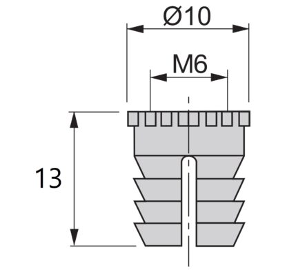 20 Stück hochwertige Spreizmuffe mit Innengewinde M6, aus Nylon (PA), 13 mm (33/64″), 9007820. Praktischer Spreiz-Gewindeeinsatz für Holzteile, Möbelverbindungen, Elektronikgehäuse und viel mehr, von EMUCA – Bild 2