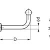 5 Stück hochwertige Schraubhaken aus Edelstahl mit abgerundeten Spitze. Edelstahlhaken TY von Sugatsune / Lamp (Japan) – Bild 2