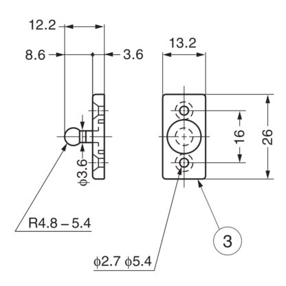 Nicht magnetischer Druckschnäpper MC-28 von SUGATSUNE / Lamp (Japan). Türöffner Federschnapper, automatischer Touch-Latch für Möbel zum Schrauben mit Gegenstück und Schrauben – Bild 4