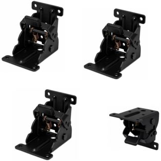 4 Stück Robuster Tischbein-Klappbeschlag, aus Stahl, Oberfläche: schwarz, B205-KTL-BK. Klappbare Tischbeinbefestigung für niedrige Tische, Couchtische, Holztischbeine und vieles mehr,Kojima (Japan)