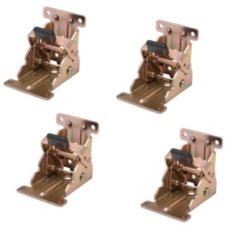4 Stück Robuster Tischbein-Klappbeschlag, aus Stahl, Oberfläche: verzinkt, gelb, B205-KTL-BK. Klappbare Tischbeinbefestigung für niedrige Tische, Couchtische, Holztischbeine und vieles mehr, von Kojima (Japan)