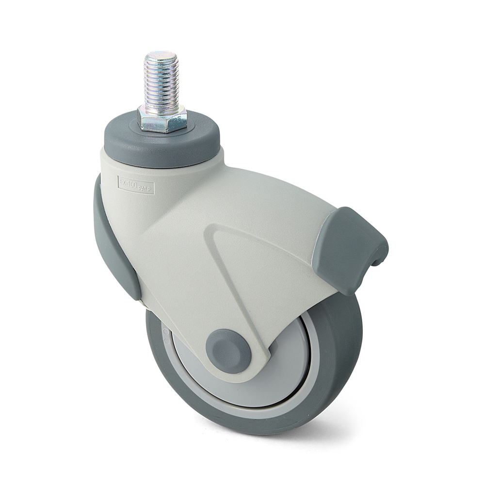 Rolle mit Doppelbremssystem, mit Gewindebolzen EX-100N16, von Sugatsune / LAMP (Japan) – Bild 2