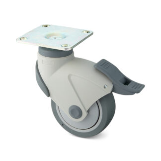Rolle mit Doppelbremssystem, mit Platte EX-100PS, von Sugatsune / LAMP (Japan)