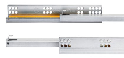 Unterflurführungen, 3019005, 250 mm (9-27/32″), von EMUCA, Tragkraft: 25 kg (56 lbs), Ausführung: Teilauszug mit Soft-Close. Rückseite