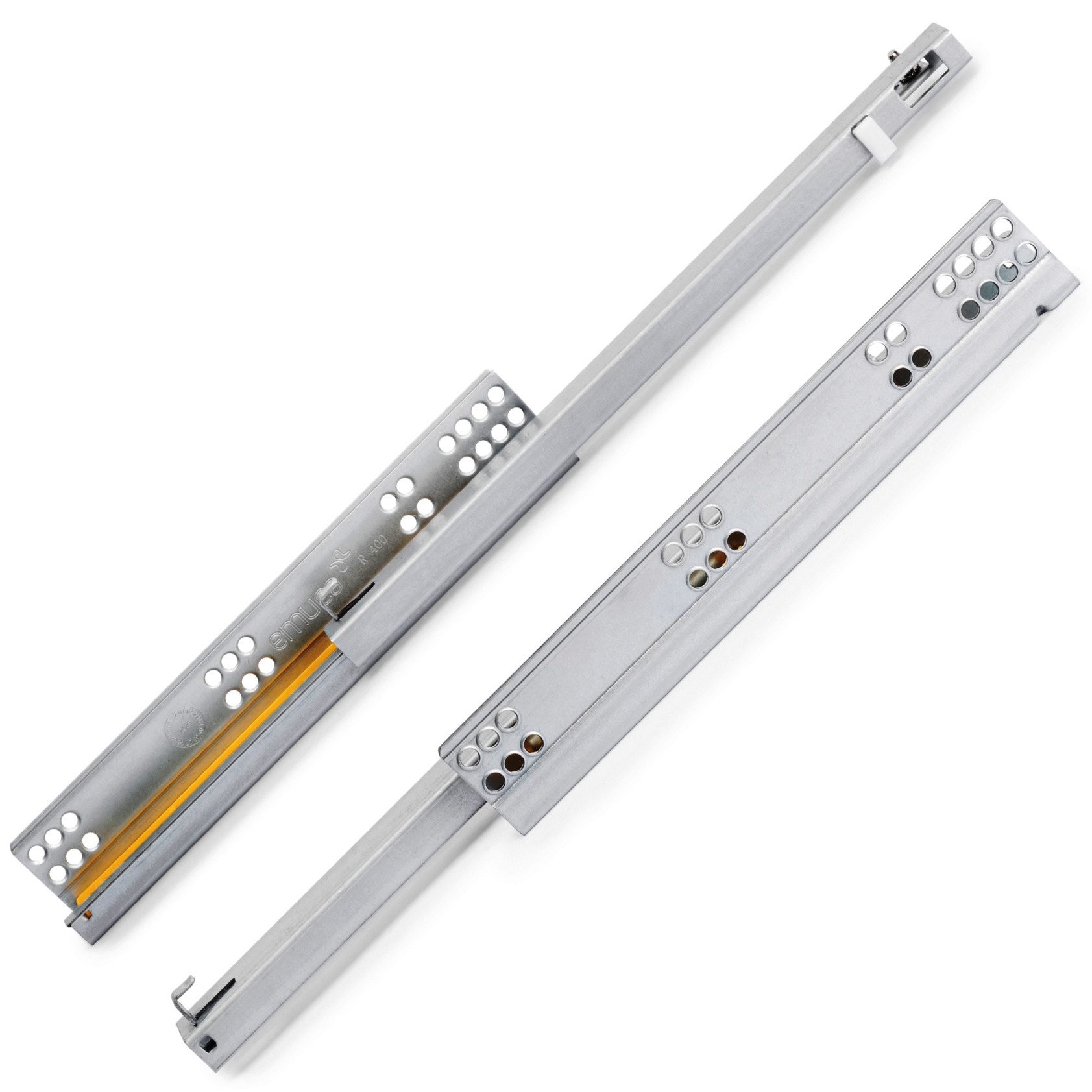 Unterflurführungen, Tragkraft: 25 kg (56 lbs), 350 mm (13-25/32″), Ausführung: Teilauszug mit Soft-Close, 3019205. Hochwertige Unterflurauszüge für Holzschublade, Holzschubkasten, Holztablar und vieles mehr, von EMUCA