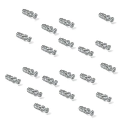 20 Stück robuster Verbindungsbolzen für Bohrung ⌀6 mm, aus Stahl, 11 mm (7/16″), 8905305. Stabiler Exzenterstift für Möbelverbindung und viel mehr, von EMUCA