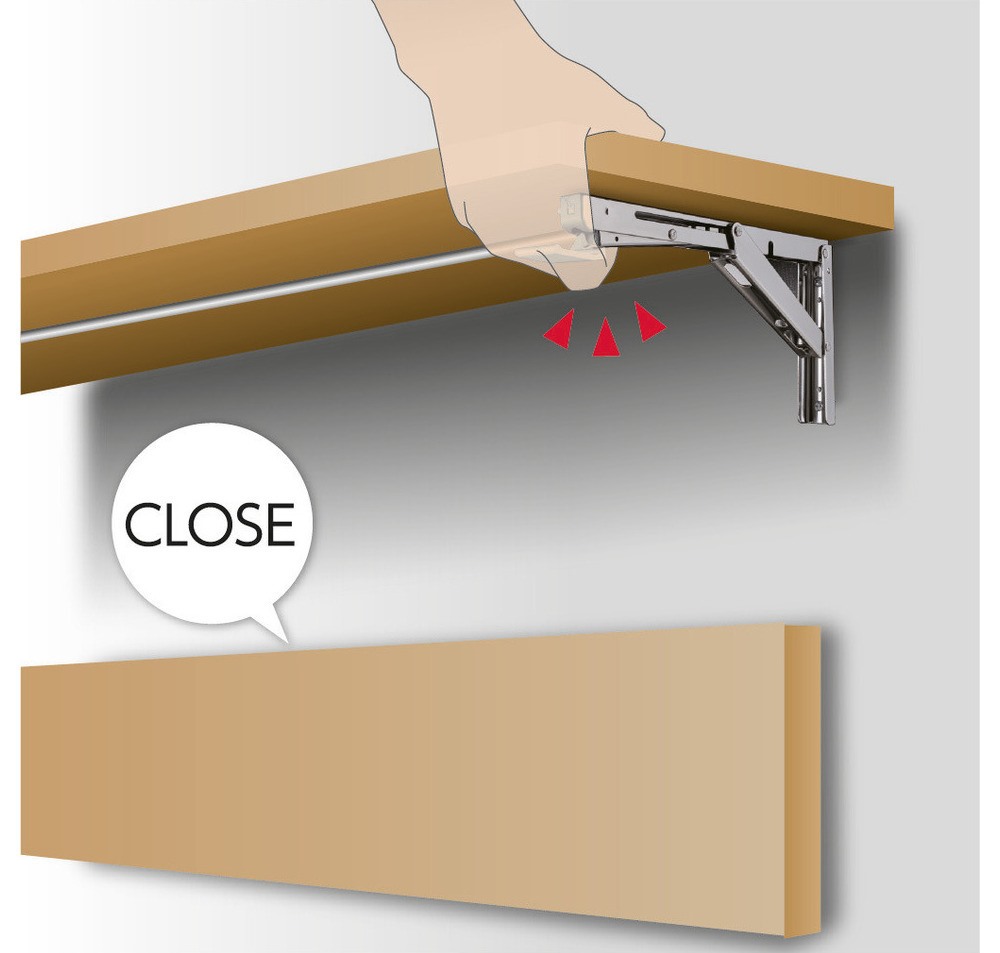 Praktische Verbindungsstange, Ausführung: für drei Klappkonsolen, EB-907561 und EB-907572. Verbindungshebel für Einhandbedienung für Robust Soft von ROCA und EB-DA Klappkonsole, von Sugatsune / LAMP® (Japan) – Bild 2