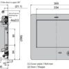 Hochwertige verschließbare rechteckige Müllklappe für die senkrechte Montage, mit Soft-Close, aus rostfreiem Edelstahl, AZ-GD230L-HL. Edelstahlmüllklappe mit Schloss für Gastronomie, Ladenbau und viel mehr, von Sugatsune / LAMP® (Japan) – Bild 5