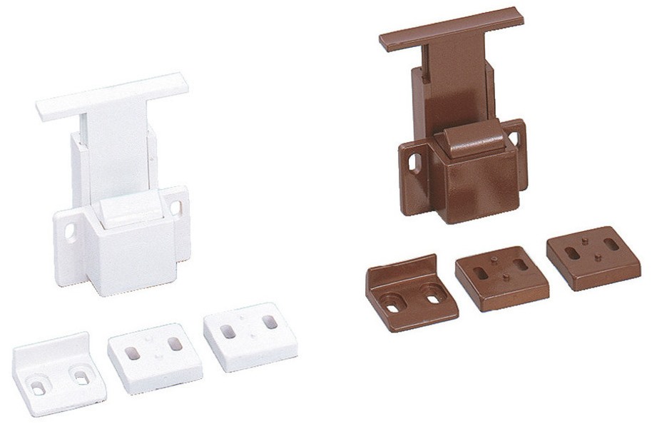 Versteckter Druckknopfriegel-Griff, Oberfläche: braun, AK-60BR und AK-C60BR. Praktischer Sicherheitsriegel-Griff für Yacht-Innenausbau, Wohnmobil-Ausbau, Caravan-Möbel, Camper und vieles mehr, von Sugatsune / LAMP® (Japan) – Bild 8