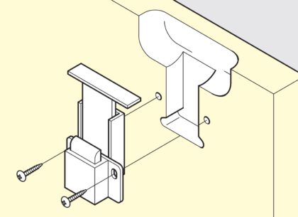 Versteckter Druckknopfriegel-Griff AK-60BR und AK-C60BR von Sugatsune, braun. Montagezeichnung