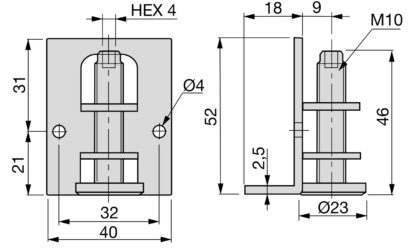 2 Stück robuster Verstellfuß mit Montagewinkel, aus Stahl, Tragkraft: 120 kg (265 lbs), 3016805. Stabiler Höhenversteller für Schränke, Küchenmöbel, Industriemöbel und viel mehr, von EMUCA – Bild 2
